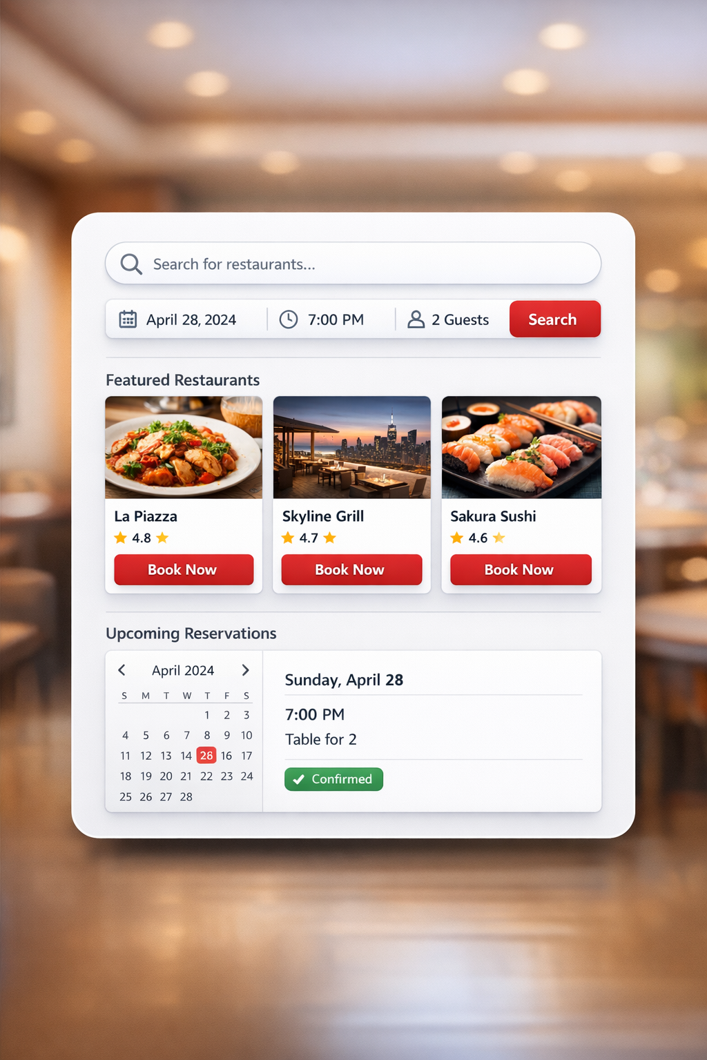 Restaurant Booking App